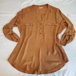 Maurices Camel Brown Blouse Size XL